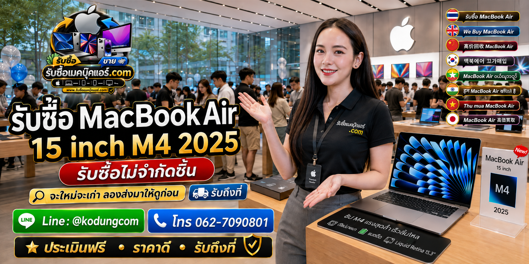 รับซื้อ MacBook Air 15 inch M4 2025 เก่าและมือสอง ประเมินจากสเปกและสภาพจริง