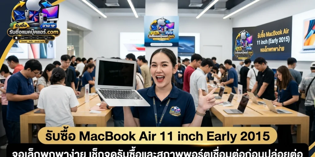 ภาพประกอบบทความ ขาย MacBook Air 11 inch Early 2015 จอเล็กพกพาง่าย เช็กจุดรับซื้อและสภาพพอร์ตเชื่อมต่อก่อนปล่อยต่อ